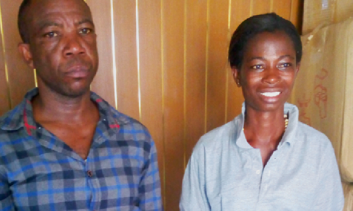 Eric Yaw Darko and Perfect Ama Agbo after they had been sentenced by the court. BELOW: Some of the transformers that were retrieved.